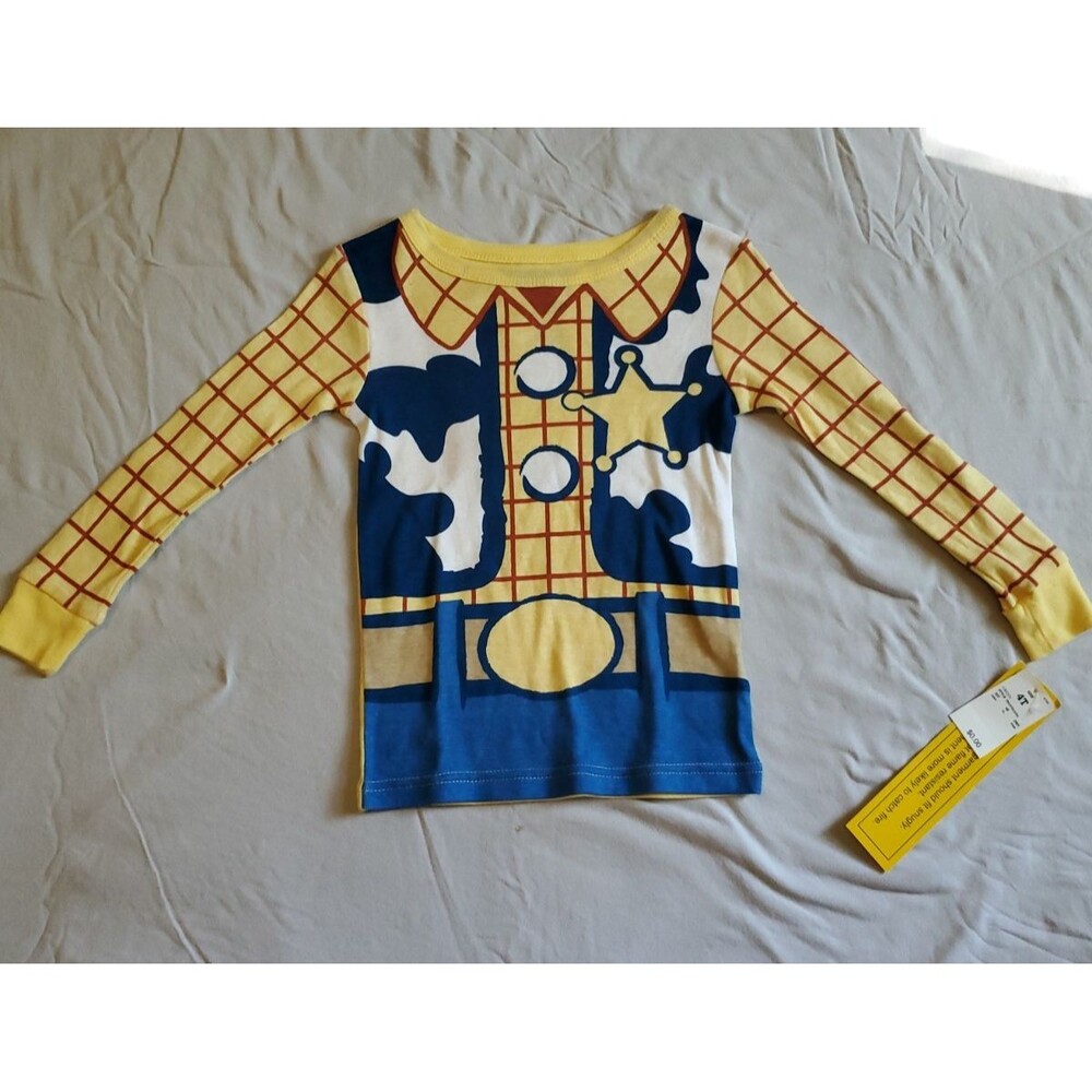 Disney Toy Story Woody Shirt Boys 4T Sheriff Costume Long Sleeve Pajama Top